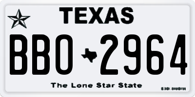 TX license plate BBO2964