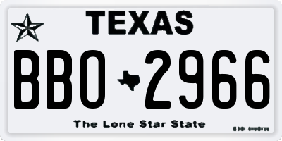 TX license plate BBO2966