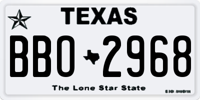 TX license plate BBO2968