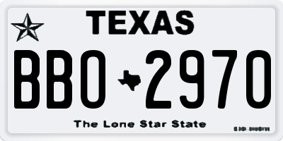 TX license plate BBO2970