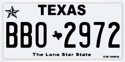 TX license plate BBO2972
