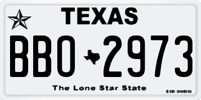 TX license plate BBO2973