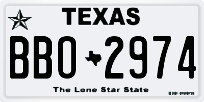 TX license plate BBO2974