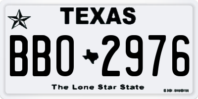 TX license plate BBO2976