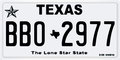 TX license plate BBO2977