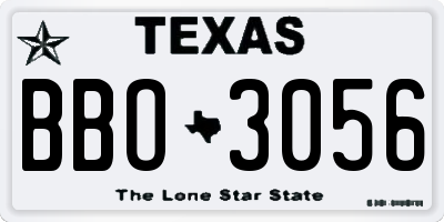 TX license plate BBO3056