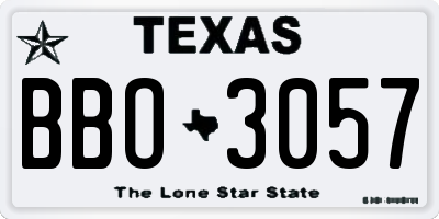 TX license plate BBO3057