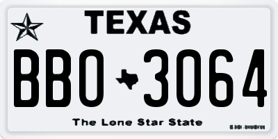 TX license plate BBO3064