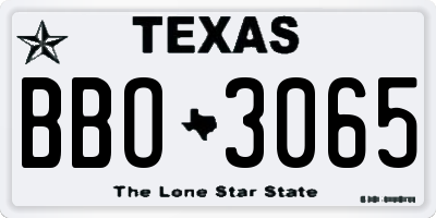 TX license plate BBO3065