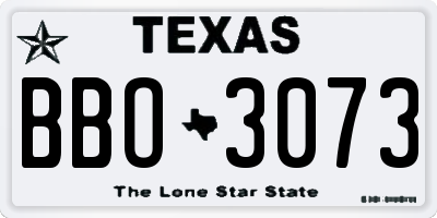 TX license plate BBO3073