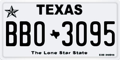 TX license plate BBO3095