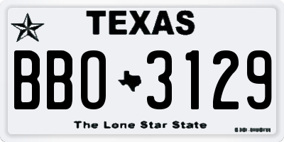 TX license plate BBO3129