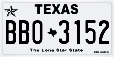 TX license plate BBO3152