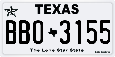 TX license plate BBO3155