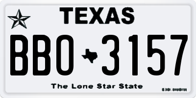 TX license plate BBO3157