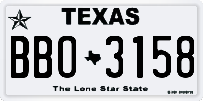 TX license plate BBO3158