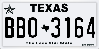 TX license plate BBO3164