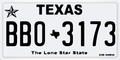 TX license plate BBO3173