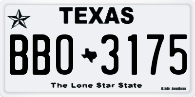 TX license plate BBO3175