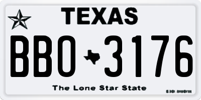 TX license plate BBO3176