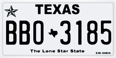 TX license plate BBO3185
