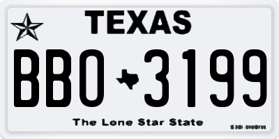 TX license plate BBO3199