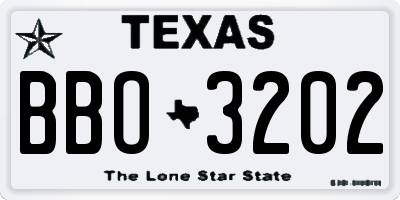 TX license plate BBO3202