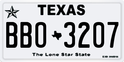 TX license plate BBO3207