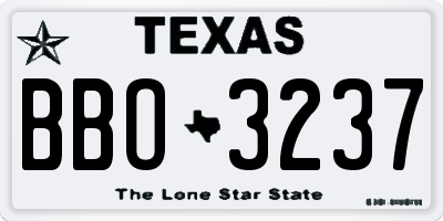 TX license plate BBO3237