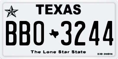 TX license plate BBO3244