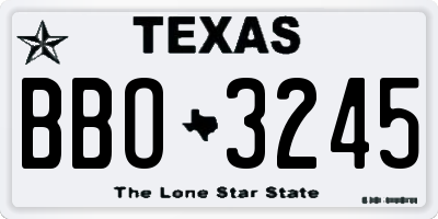 TX license plate BBO3245