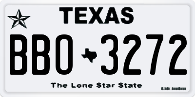 TX license plate BBO3272