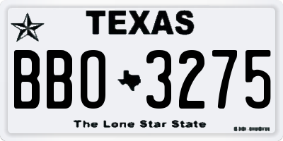 TX license plate BBO3275