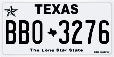 TX license plate BBO3276