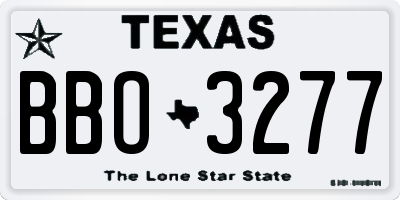 TX license plate BBO3277