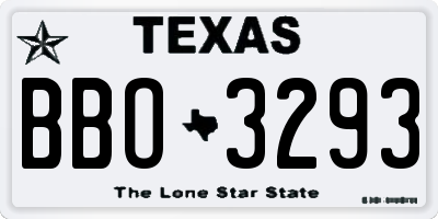 TX license plate BBO3293