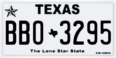 TX license plate BBO3295