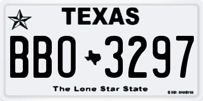TX license plate BBO3297