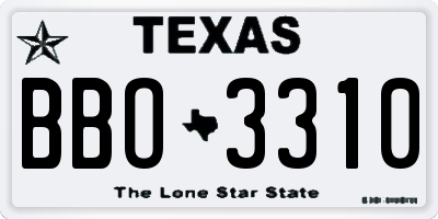 TX license plate BBO3310
