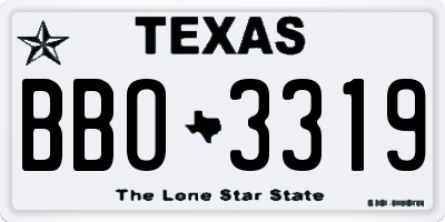 TX license plate BBO3319