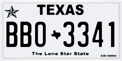 TX license plate BBO3341