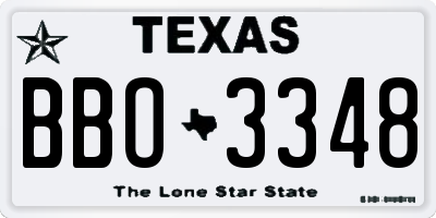TX license plate BBO3348
