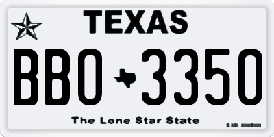 TX license plate BBO3350