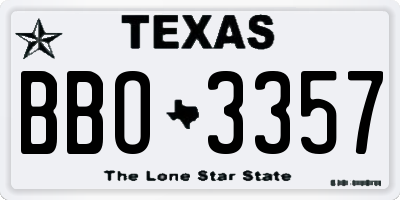 TX license plate BBO3357
