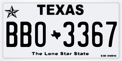 TX license plate BBO3367