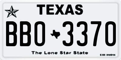 TX license plate BBO3370