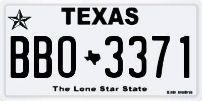 TX license plate BBO3371