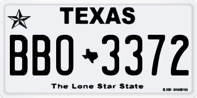 TX license plate BBO3372