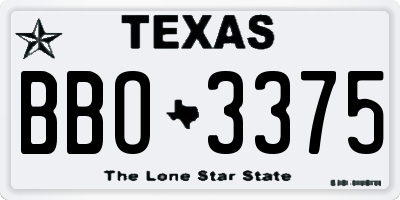 TX license plate BBO3375