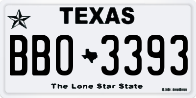 TX license plate BBO3393